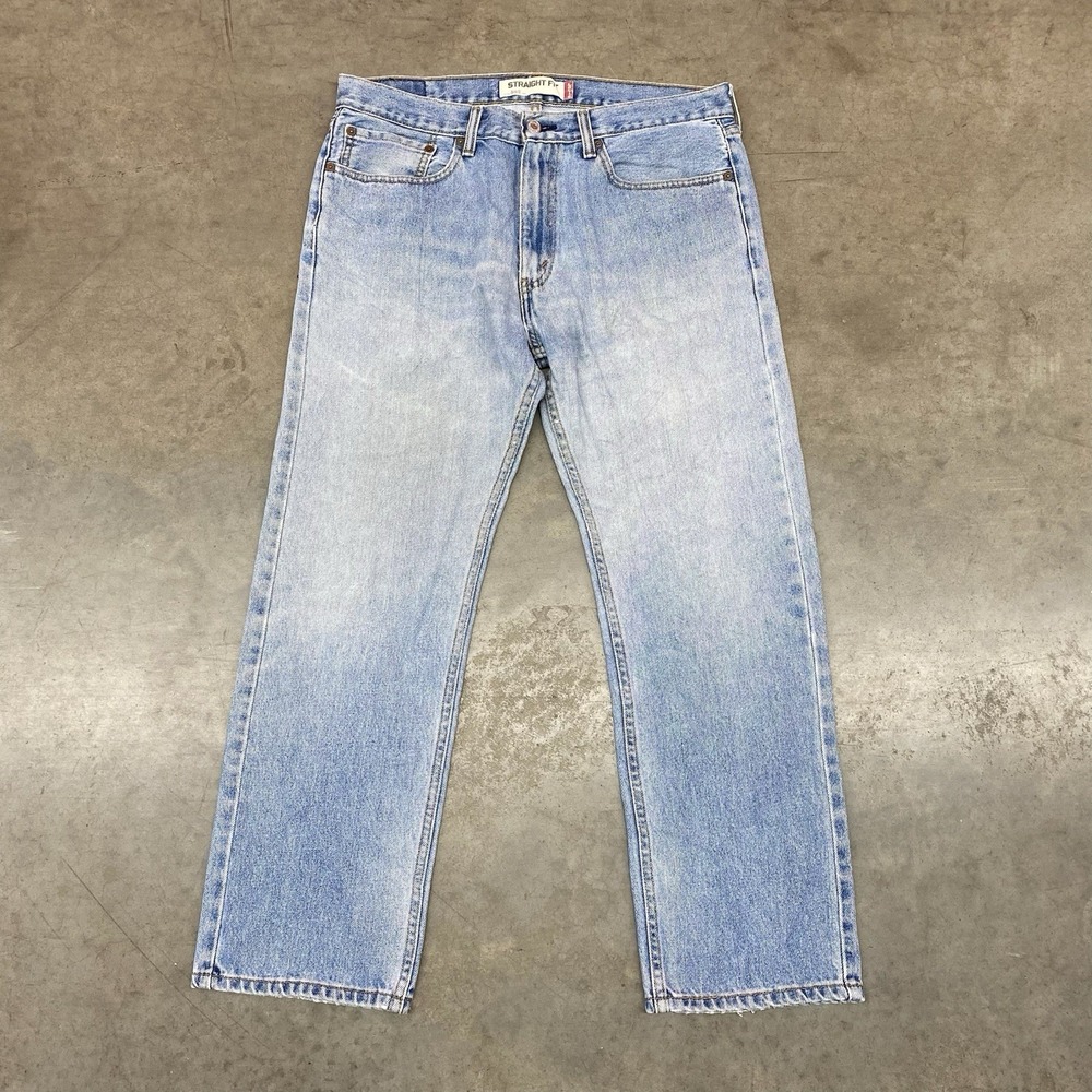 VTG Levi's 505 Straight Fit Jeans Light Wash Made in‎ Mexico Mens 34x29